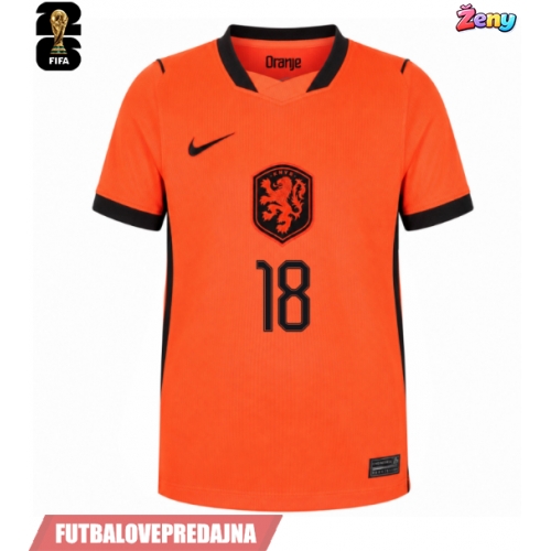 Lacne Ženy Futbalové dres Holandsko Donyell Malen #18 MS 2026 Krátky Rukáv - Domáci